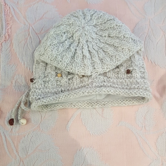 Cute wool fleece lined knit trendy slouch hat NWOT - Picture 2 of 4